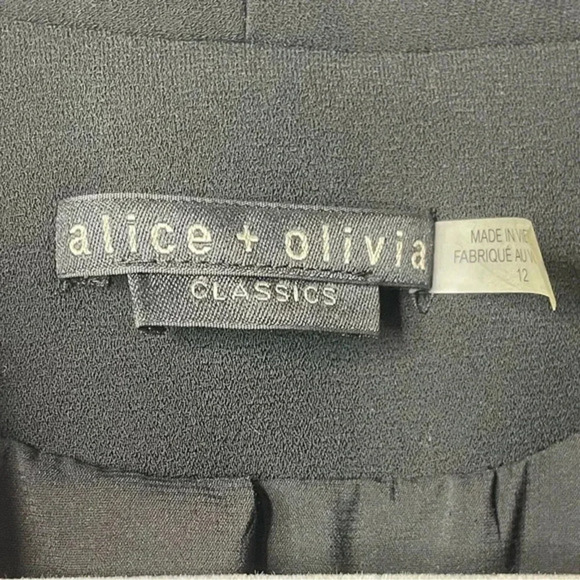 Alice + Olivia Kyrie Tuxedo Dress Black Size 12 - Picture 6 of 11